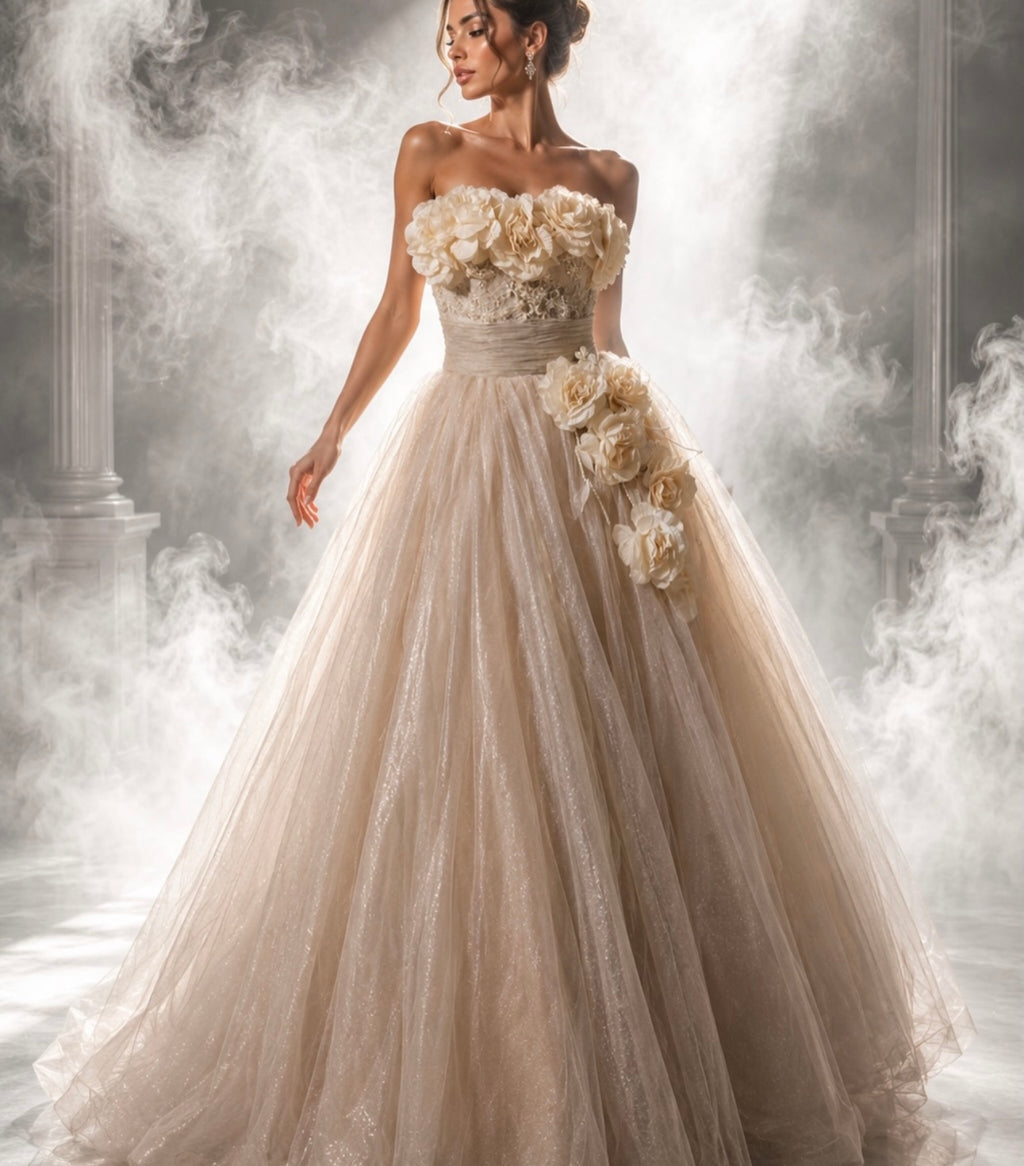 Ivory Blossom Princess Couture Gown
