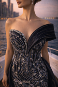 Noir Embellished Couture Gown
