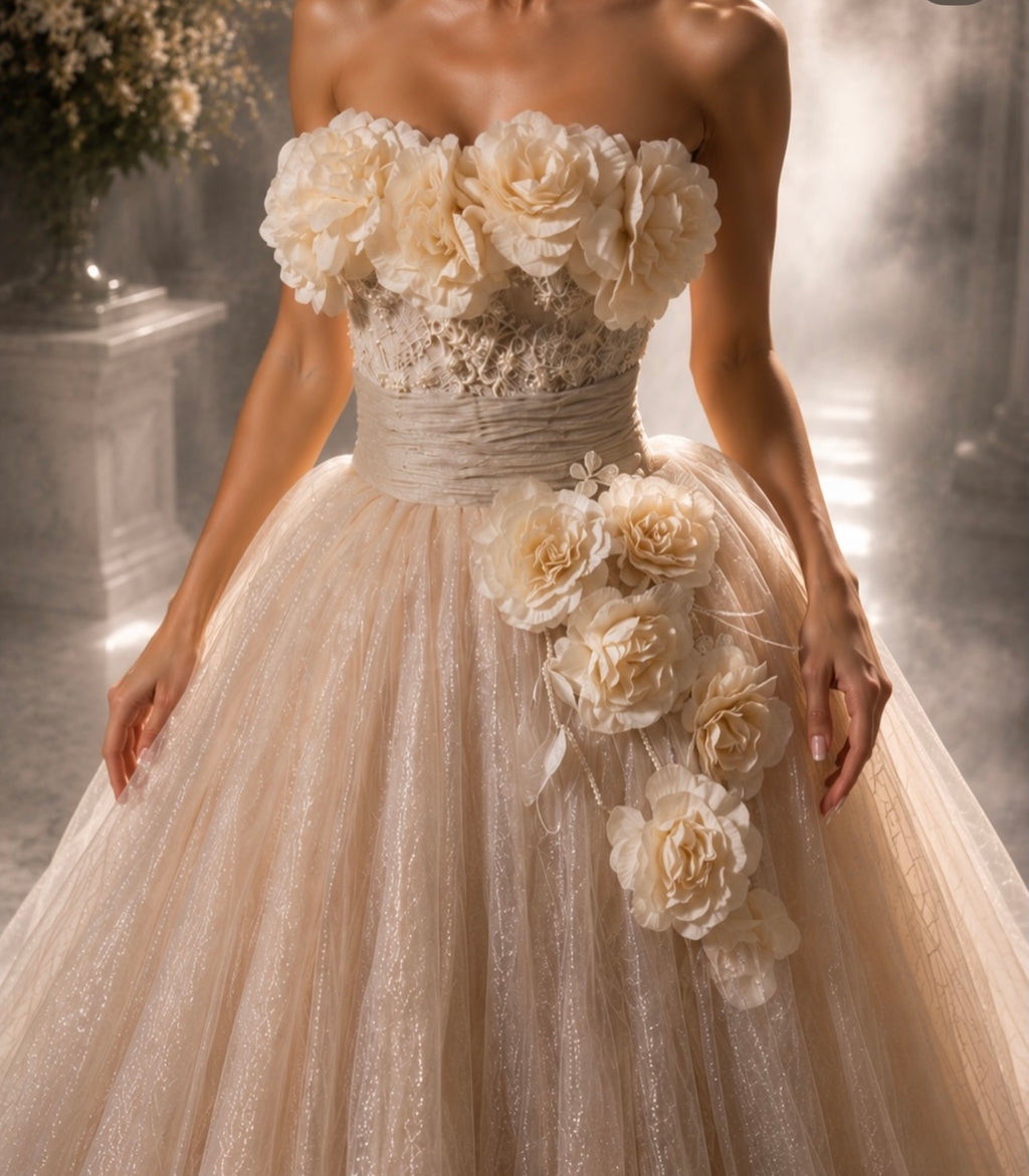Ivory Blossom Princess Couture Gown