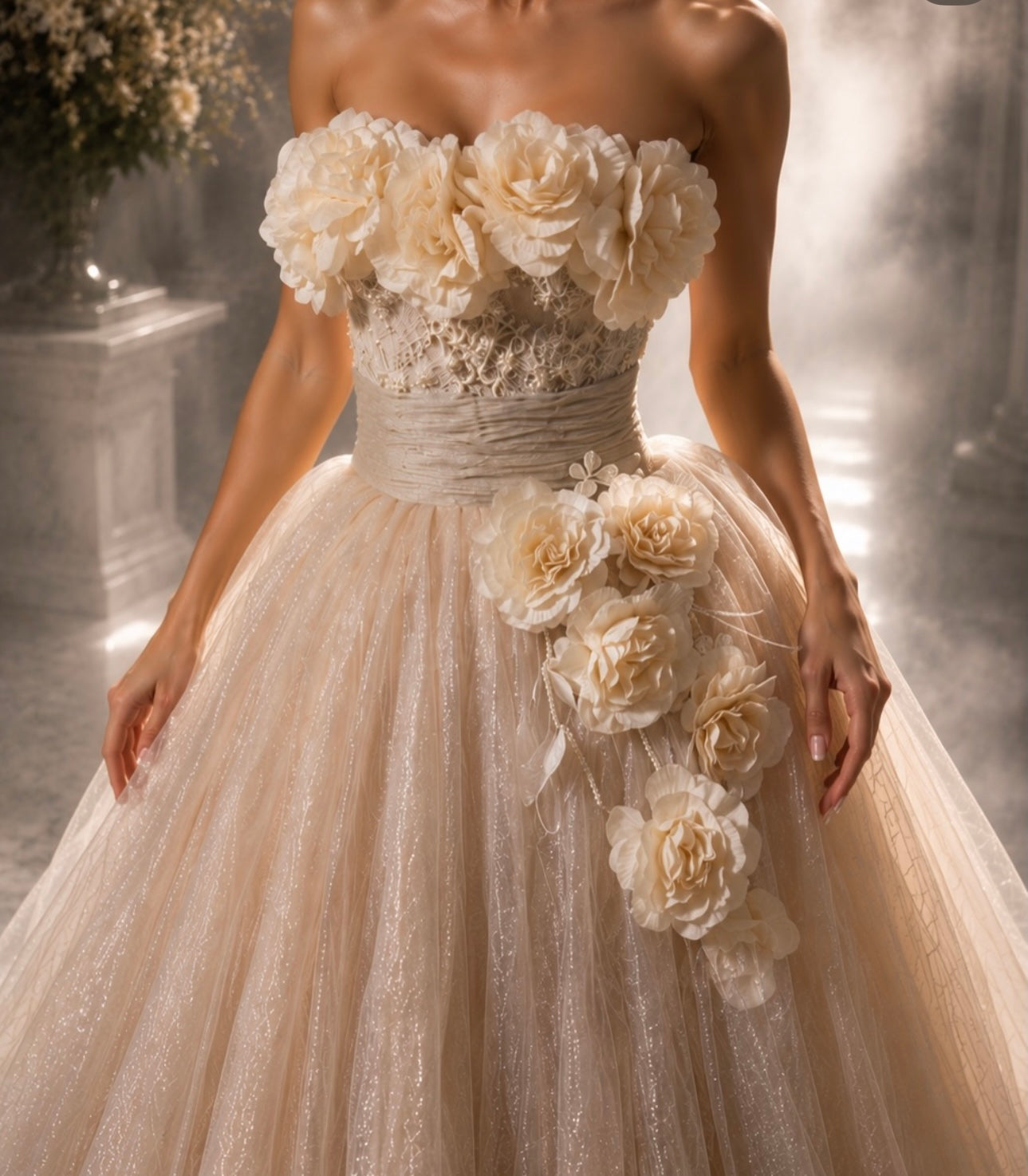 Ivory Blossom Princess Couture Gown