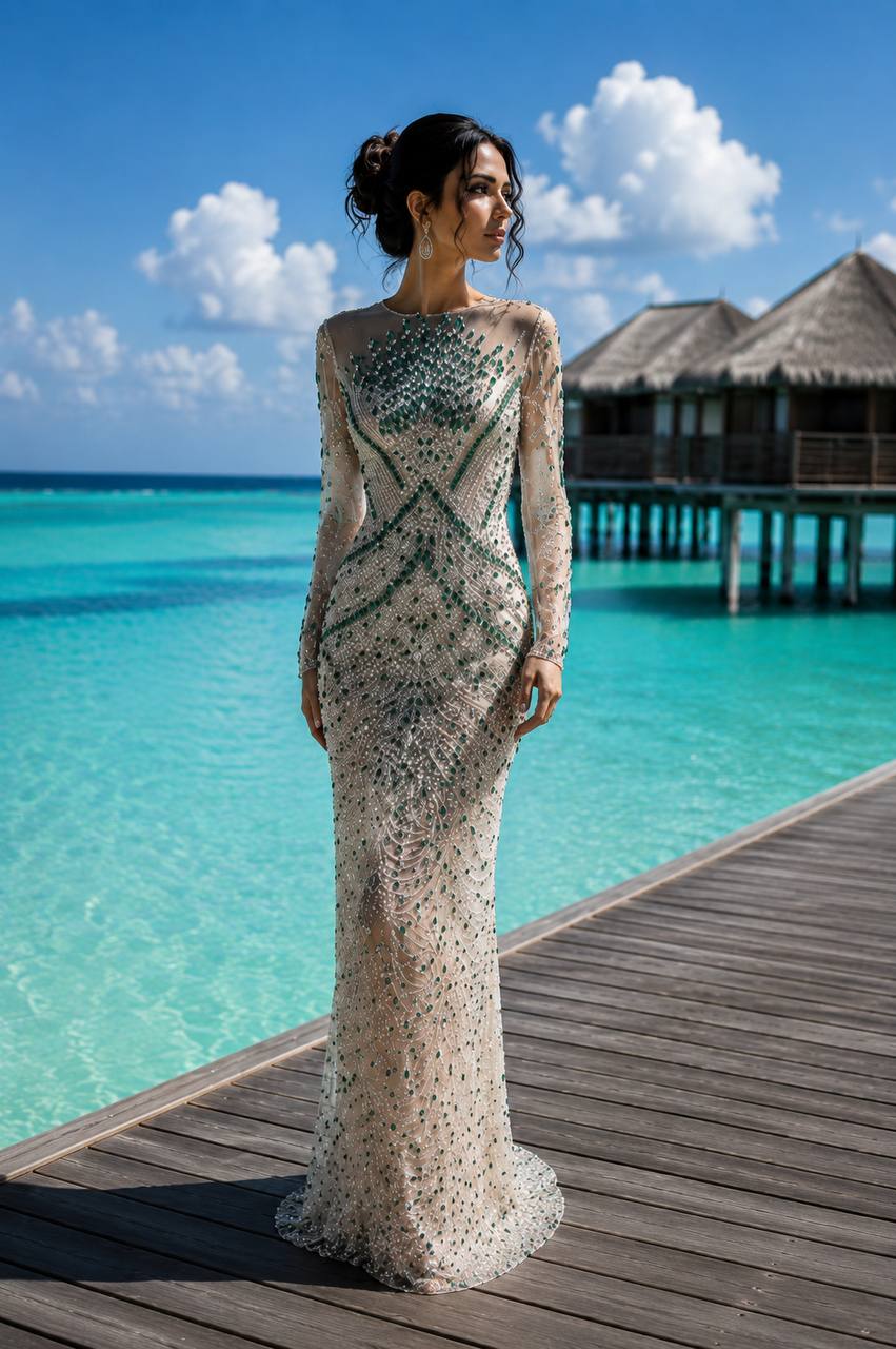 Azure Royale Crystal Gown