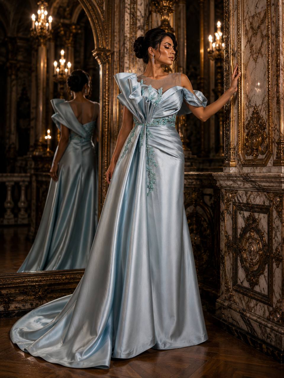 Moonlight Royale Satin Gown
