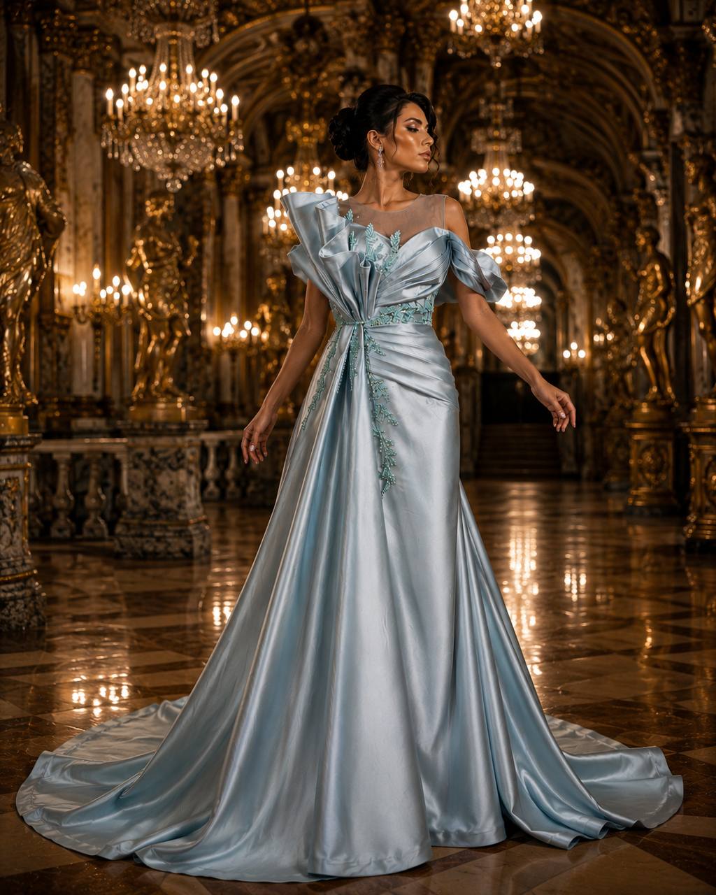 Moonlight Royale Satin Gown