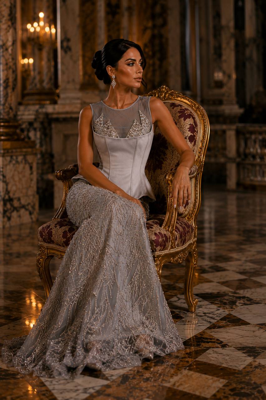 Silver Étoile Corset Gown