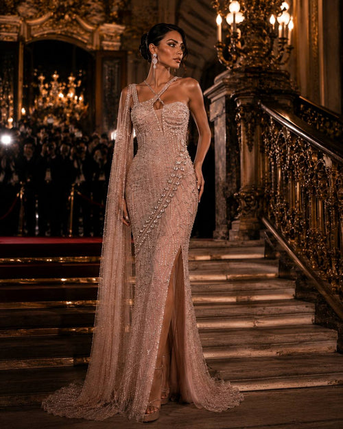 Champagne Aura Crystal Gown