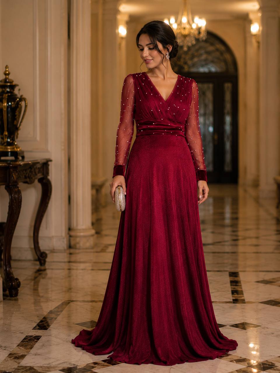 Ruby Éclat Evening Gown
