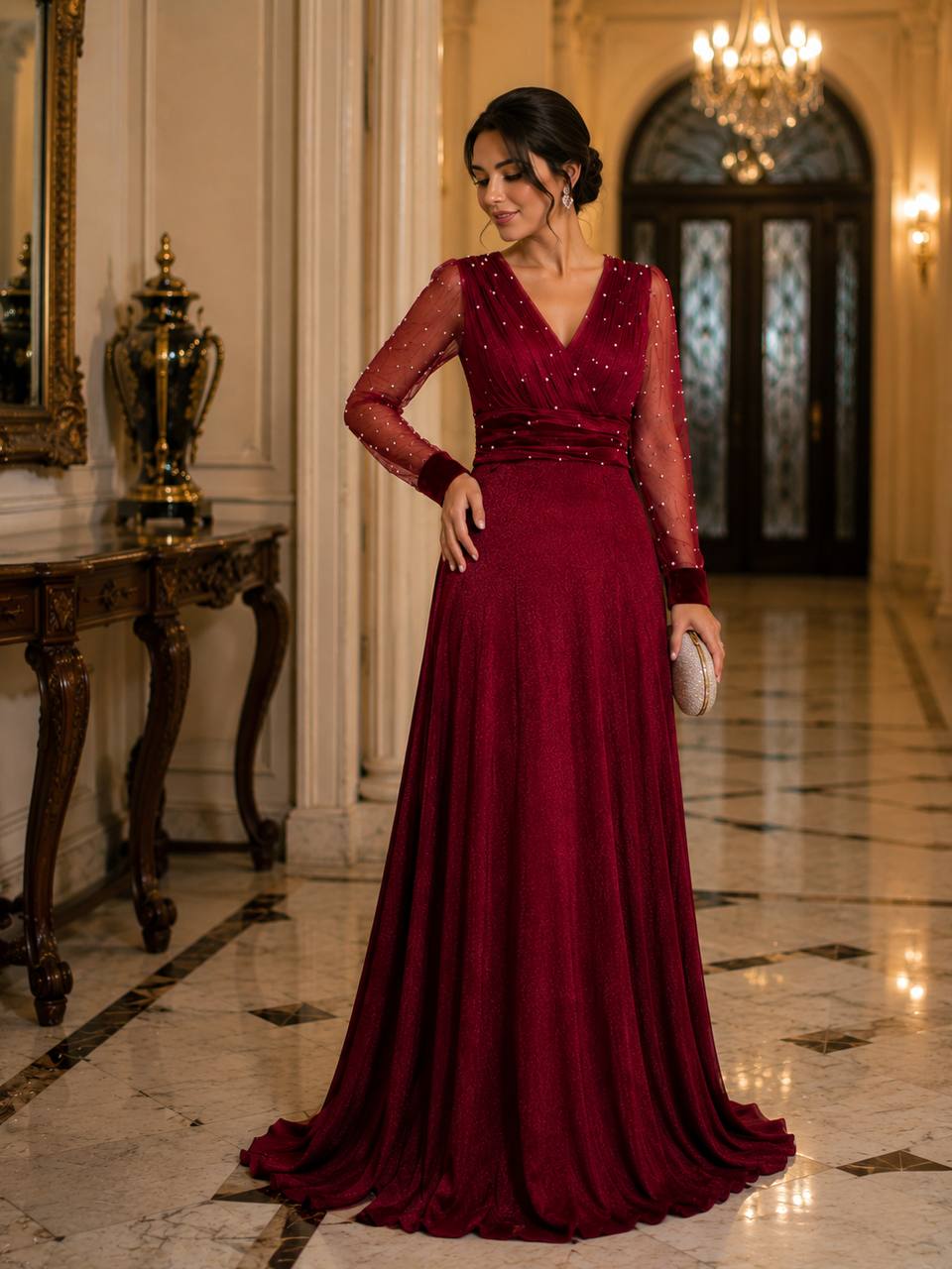 Ruby Éclat Evening Gown