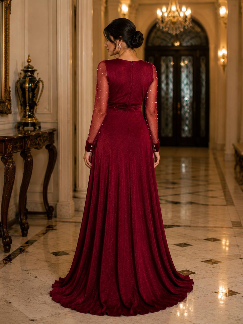 Ruby Éclat Evening Gown