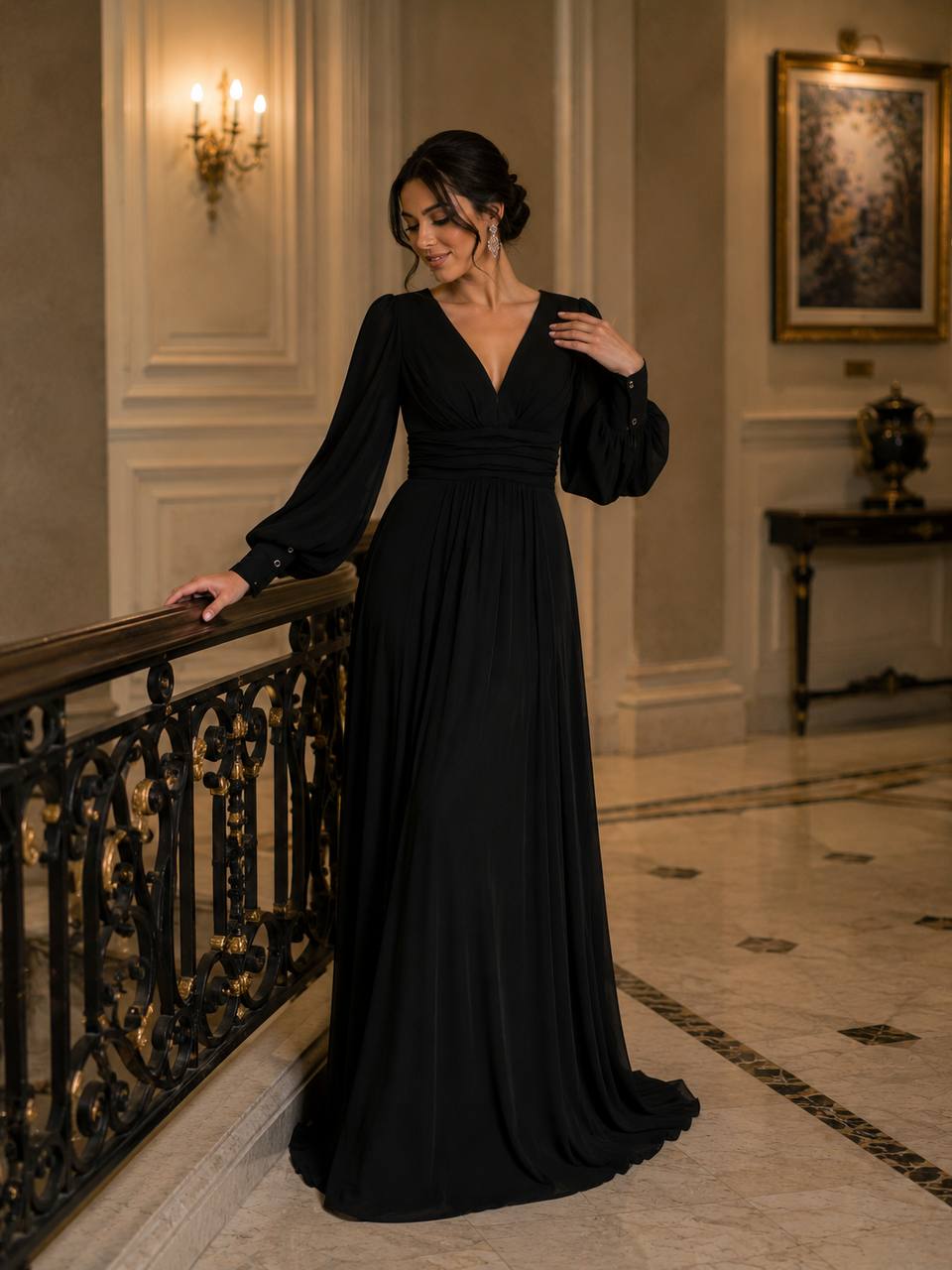Noir Grace Evening Gown