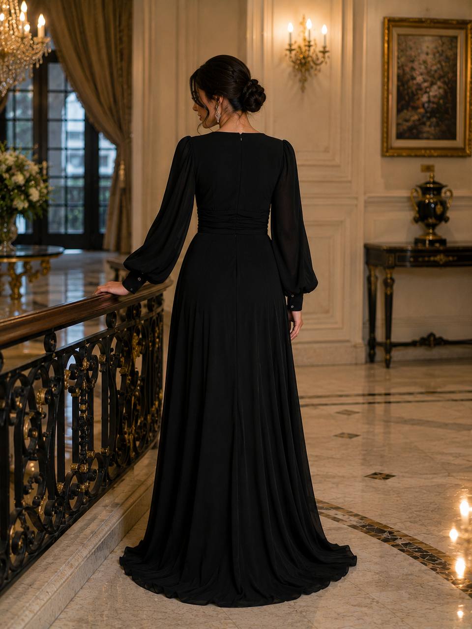 Noir Grace Evening Gown
