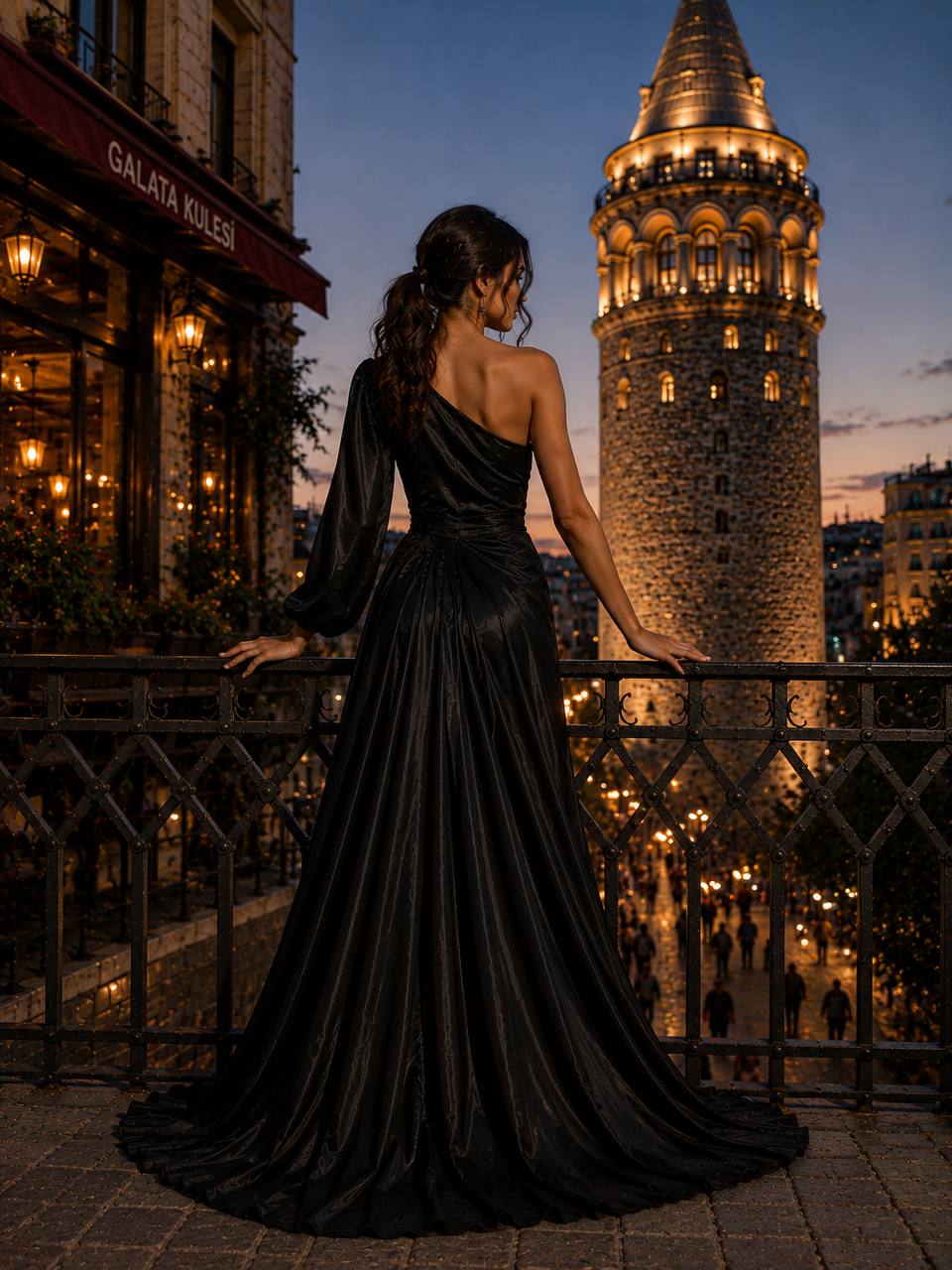 Noir Sultan Satin Gown