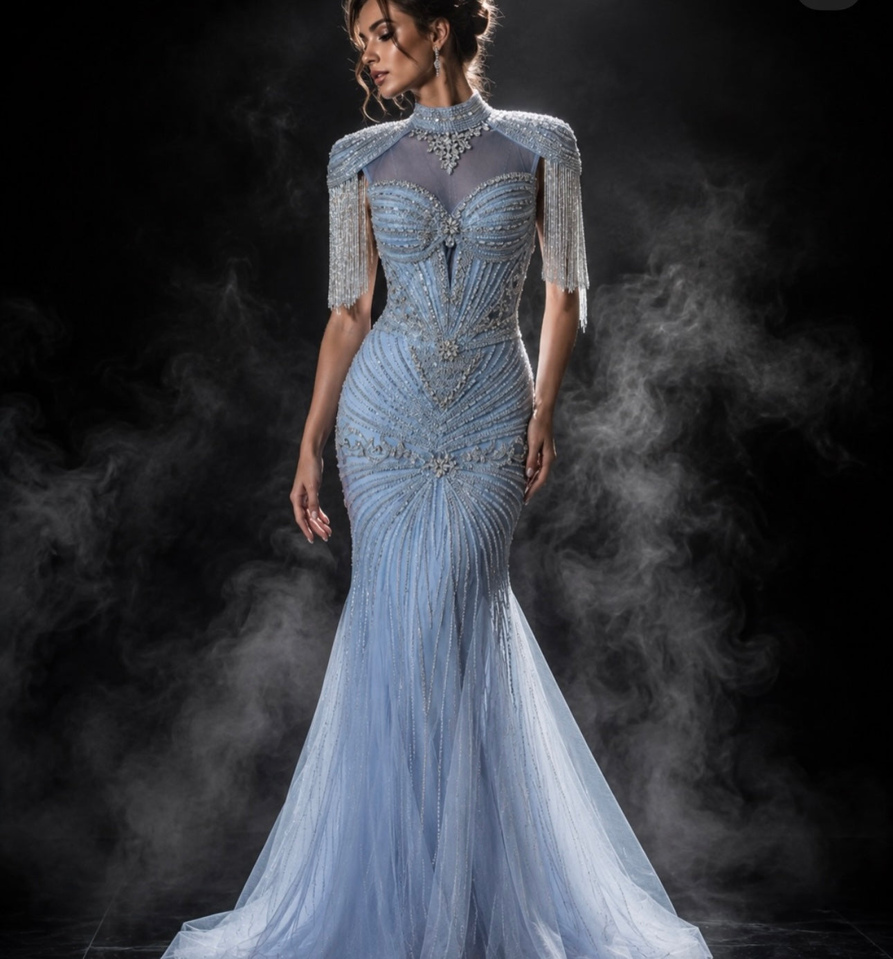 Frosted Majesty Crystal Couture Gown