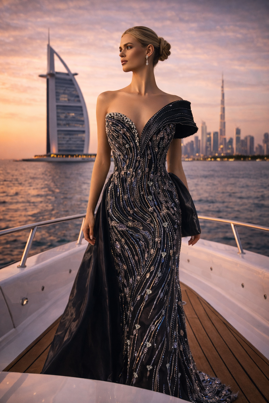 Noir Embellished Couture Gown