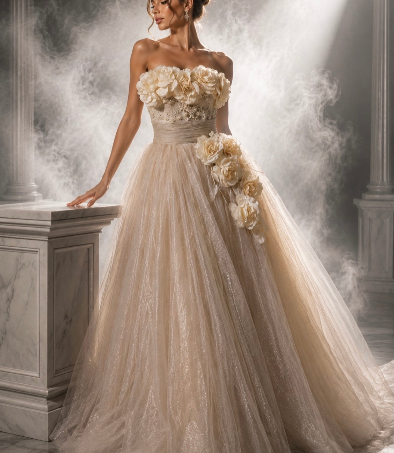 Ivory Blossom Princess Couture Gown