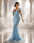 Celestial Aurora Crystal Couture Gown