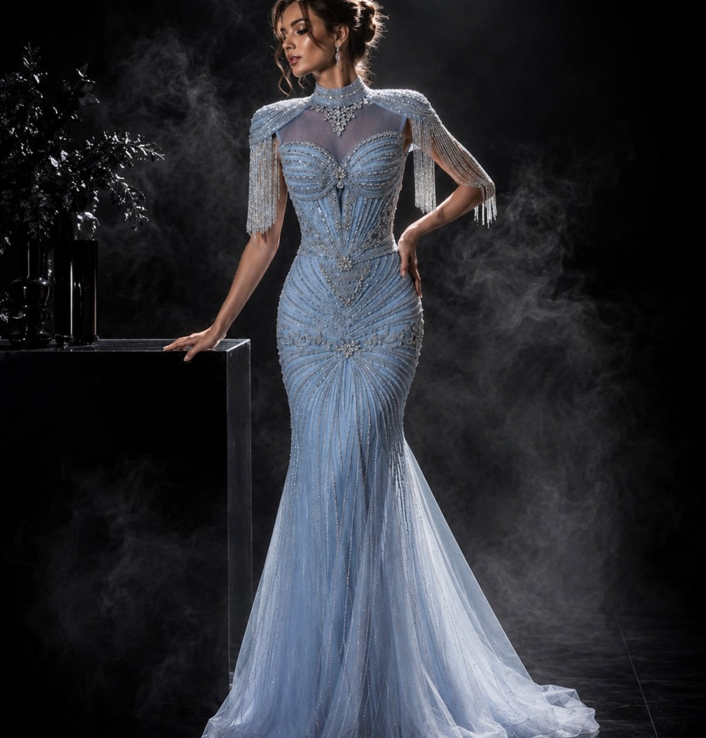 Frosted Majesty Crystal Couture Gown