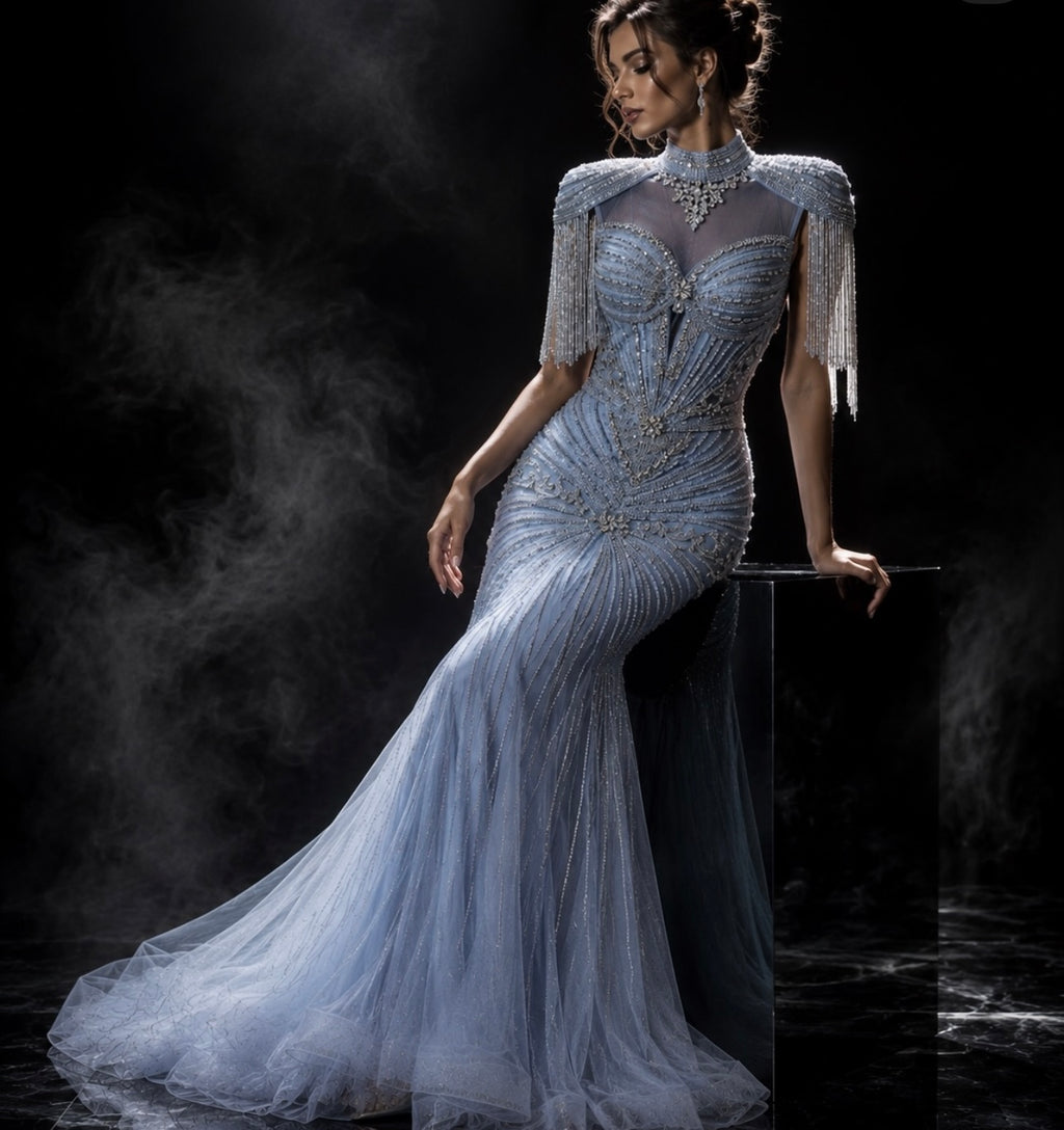 Frosted Majesty Crystal Couture Gown