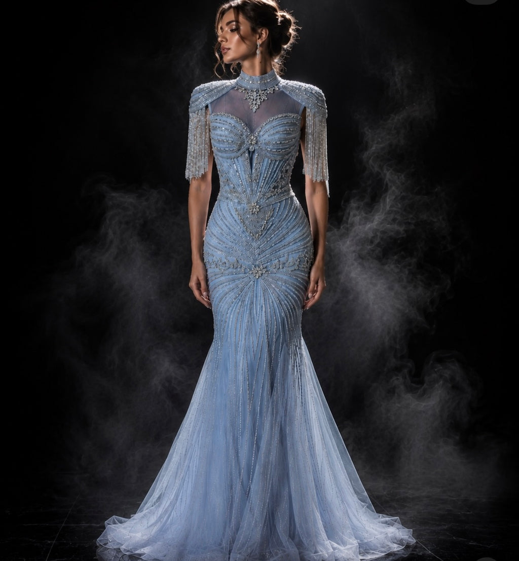 Frosted Majesty Crystal Couture Gown