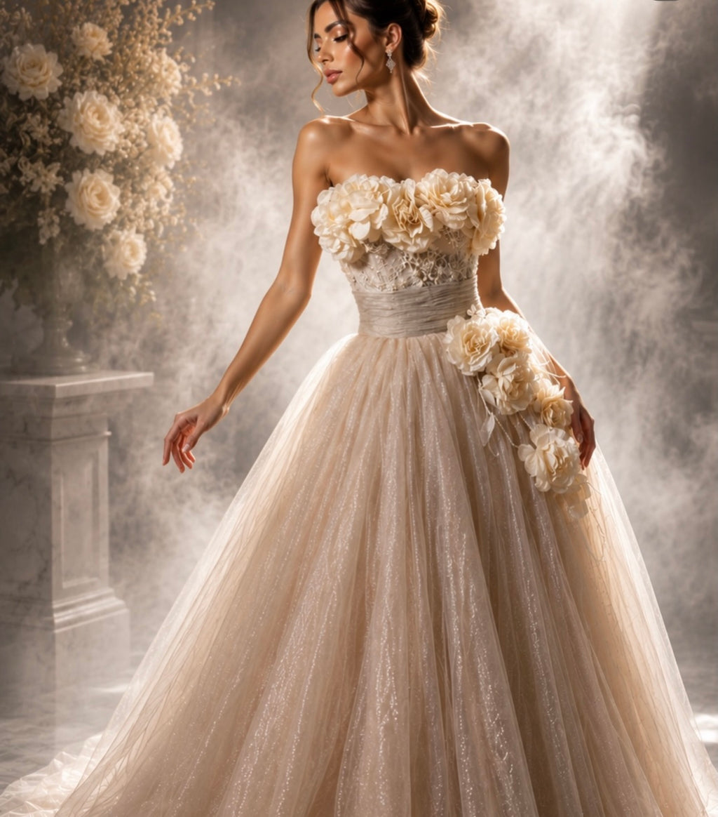Ivory Blossom Princess Couture Gown