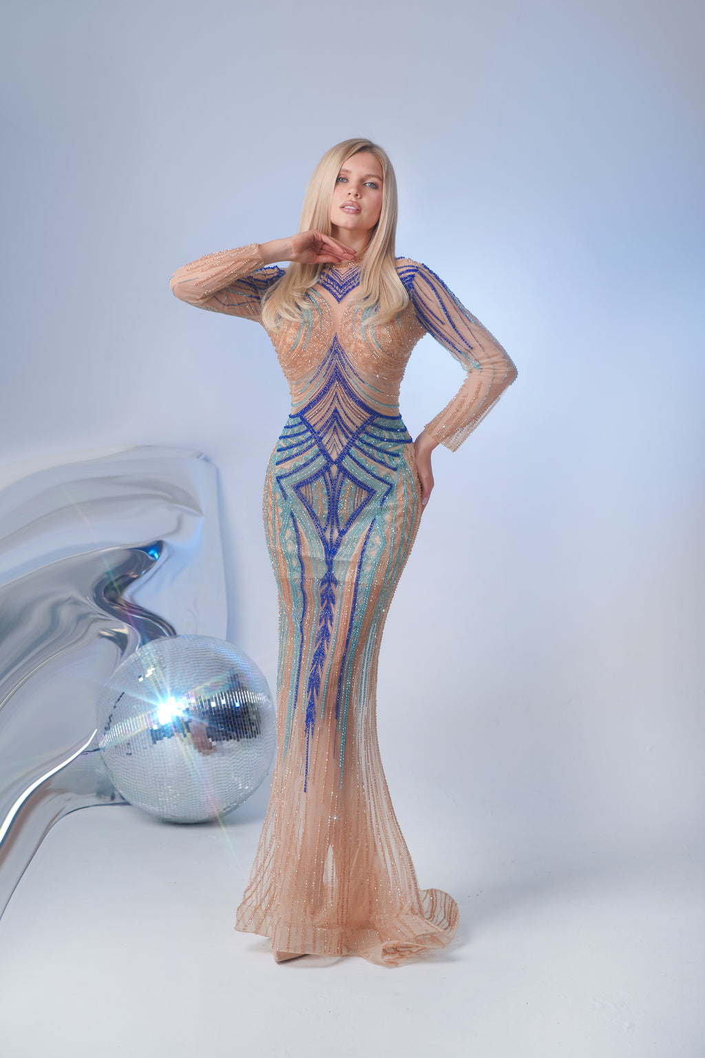Azure Mirage Couture Gown