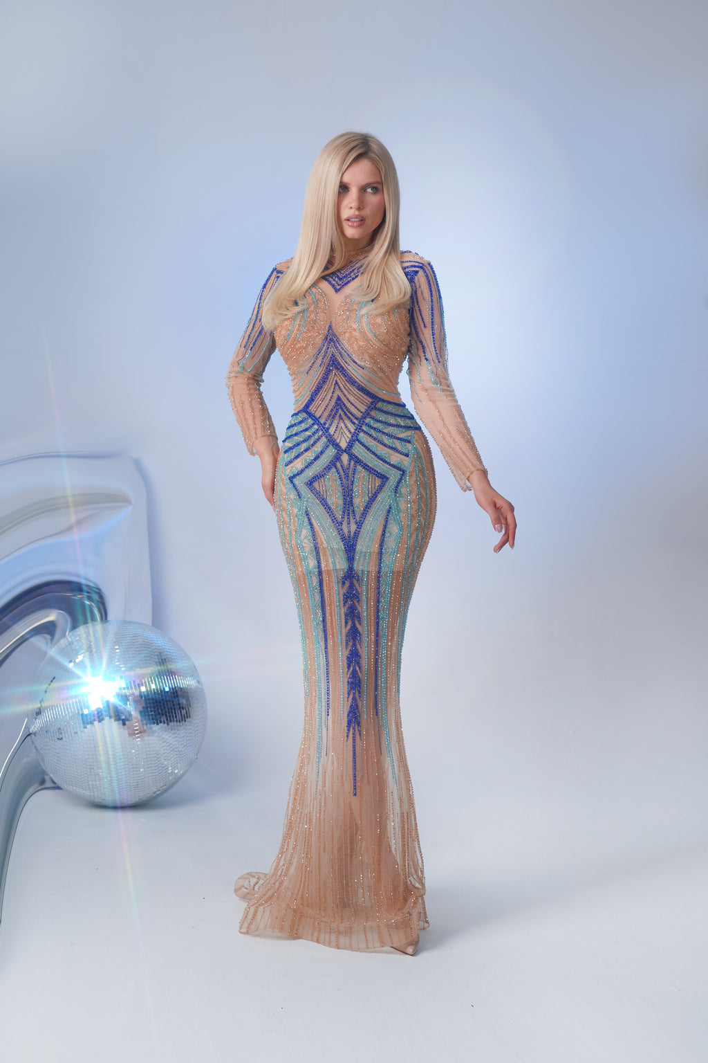 Azure Mirage Couture Gown