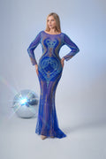 Sapphire Mirage Couture Gown