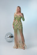 Emerald Whisper Couture Gown