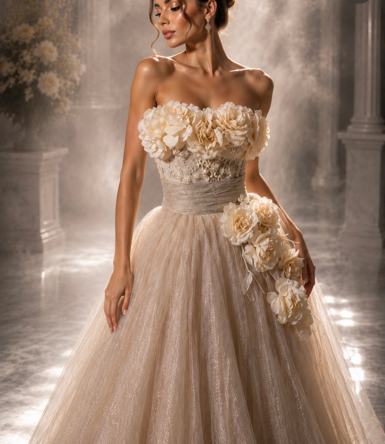 Ivory Blossom Princess Couture Gown